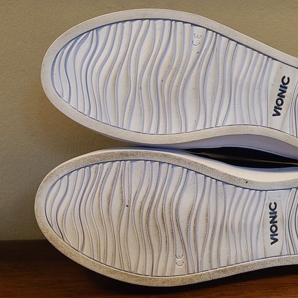 Vionic DAKOTA METALLIC NAVY BLUE Slip On Clogs Mule Flat Womens Size 9.5 - Picture 11 of 13